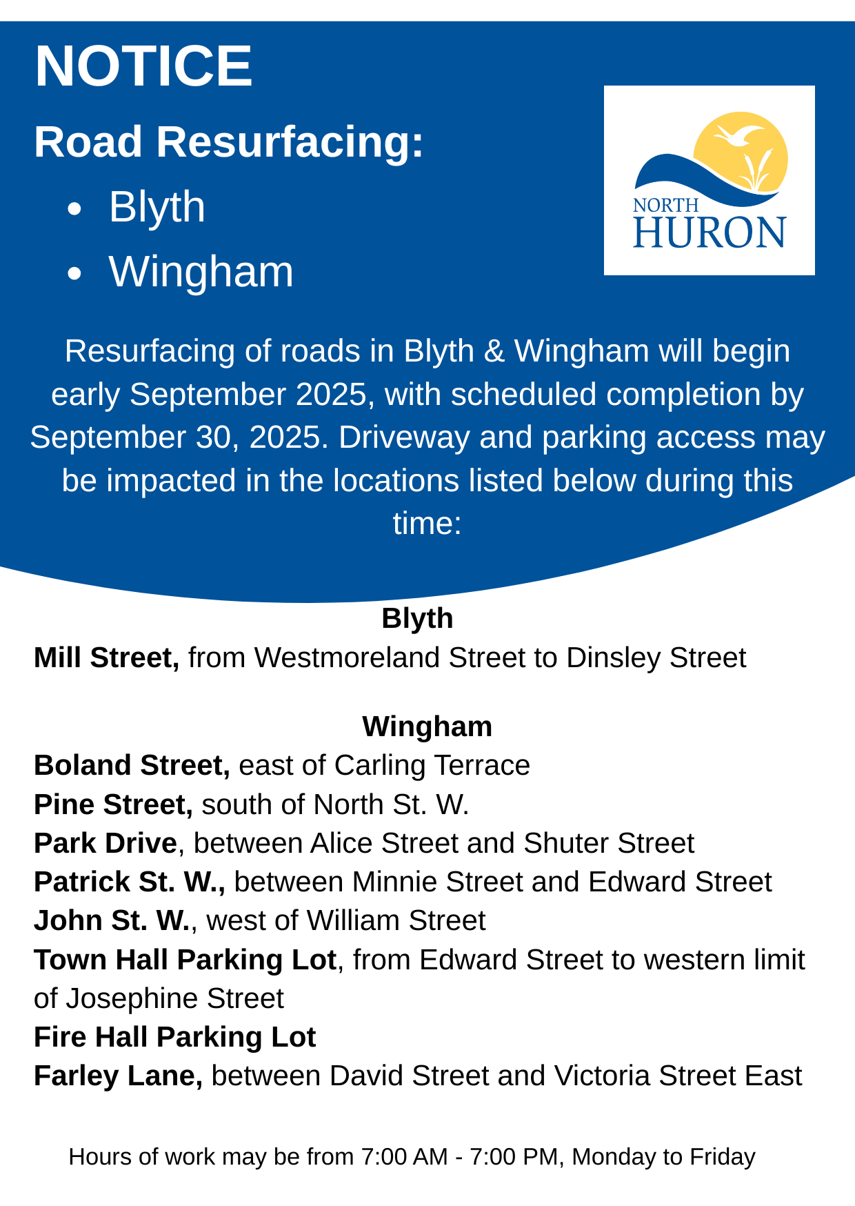 Resurfacing in North Huron